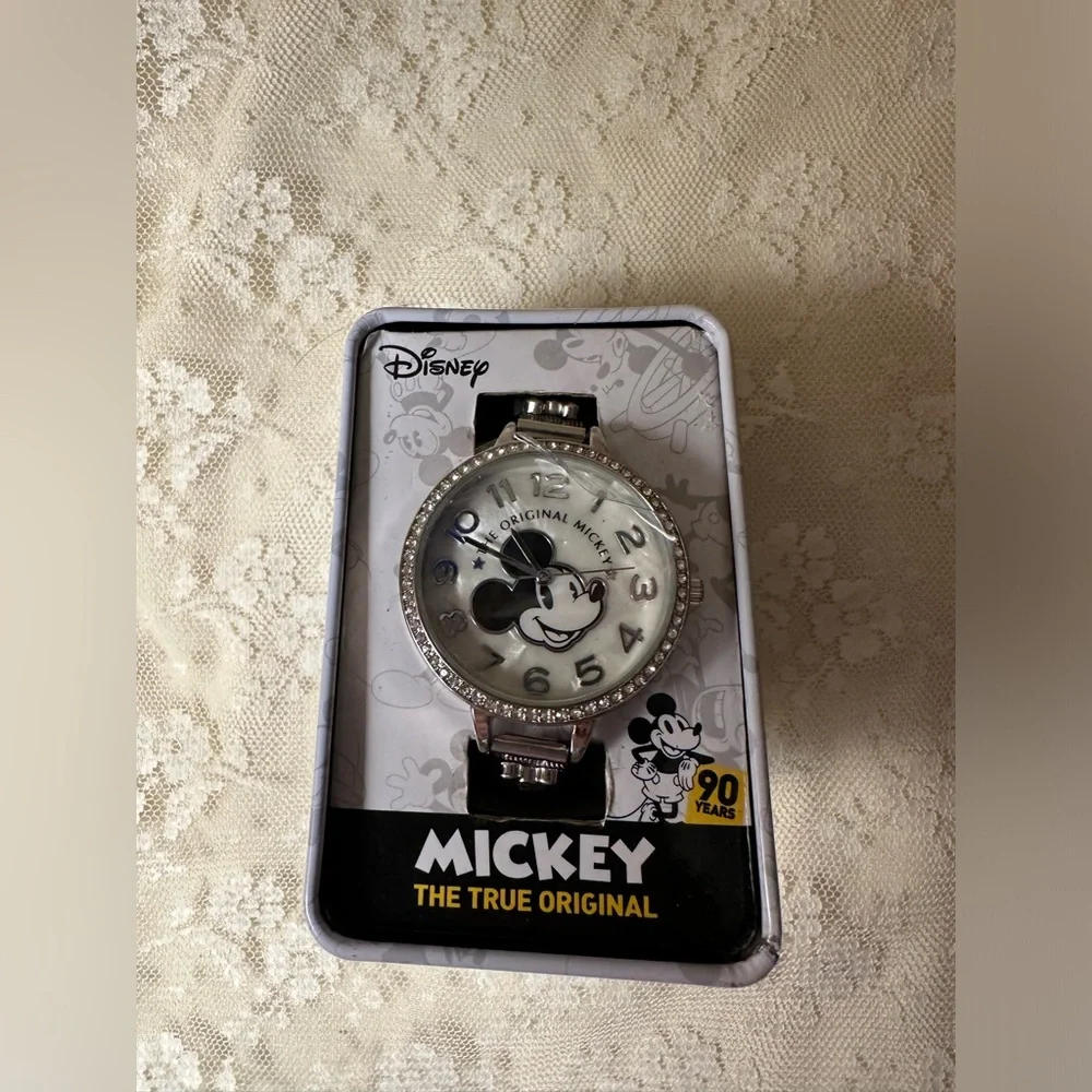 Disney Watch - 90th Anniversary Mickey Mouse Women's Watch w/Rhinestones MK8074